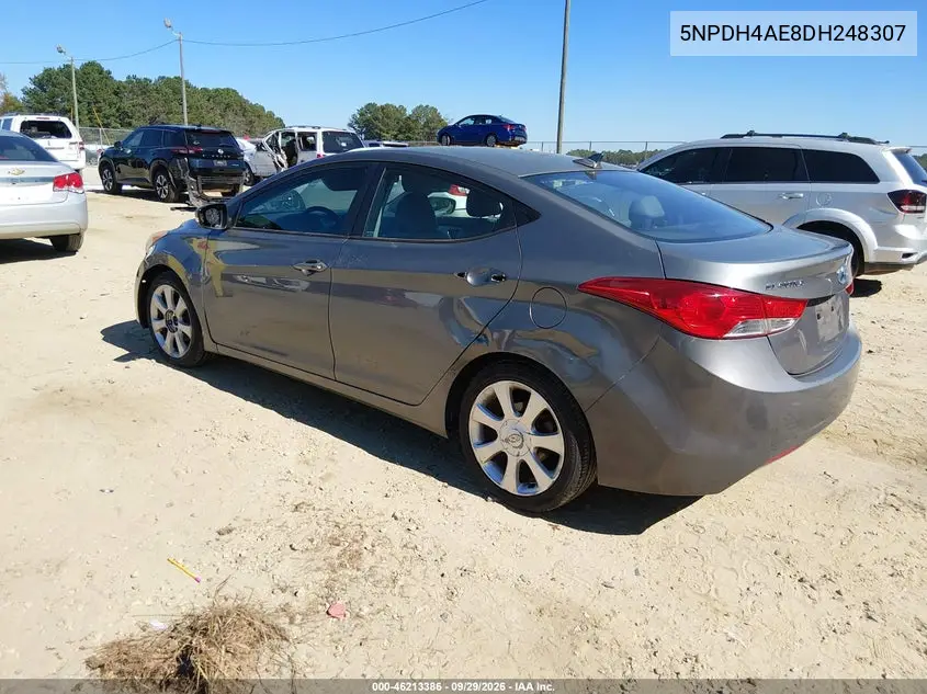 2013 HYUNDAI ELANTRA VIN 5NPDH4AE8DH248307 — фото 3
