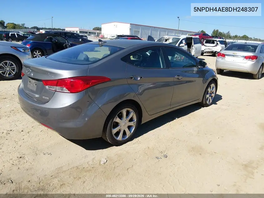 2013 HYUNDAI ELANTRA VIN 5NPDH4AE8DH248307 — фото 4