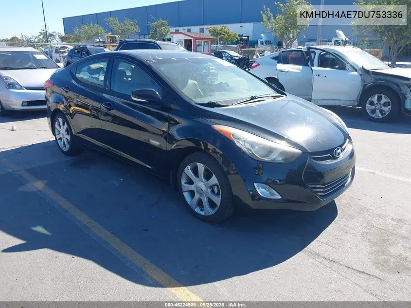 HYUNDAI ELANTRA 2013, VIN KMHDH4AE7DU753336