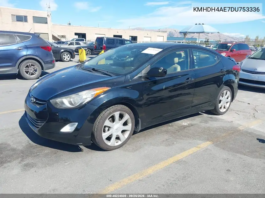 2013 HYUNDAI ELANTRA VIN KMHDH4AE7DU753336 — фото 2