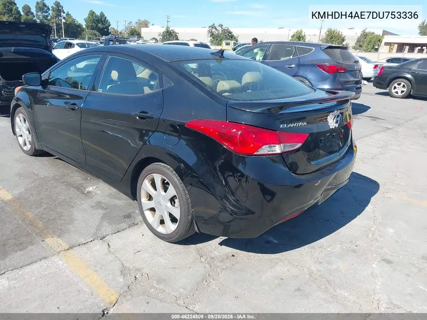 2013 HYUNDAI ELANTRA VIN KMHDH4AE7DU753336 — фото 3