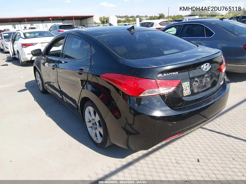 2013 HYUNDAI ELANTRA VIN KMHDH4AE2DU765118 — фото 3