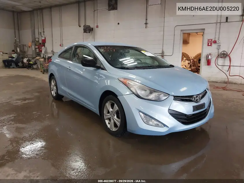HYUNDAI ELANTRA 2013, VIN KMHDH6AE2DU005220