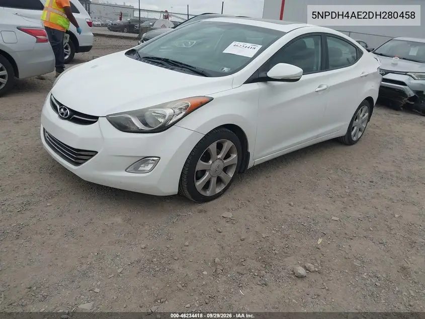 2013 HYUNDAI ELANTRA VIN 5NPDH4AE2DH280458 — фото 2