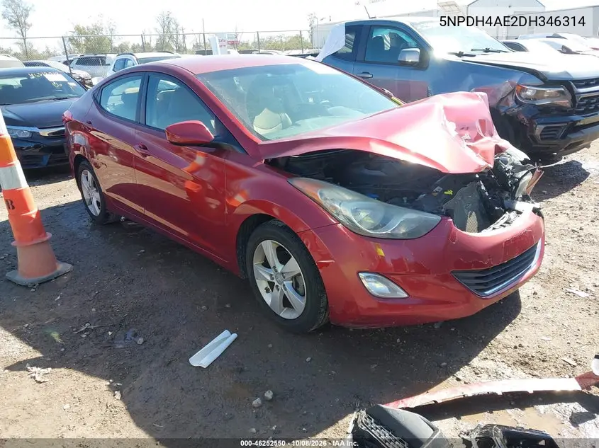 HYUNDAI ELANTRA 2013, VIN 5NPDH4AE2DH346314