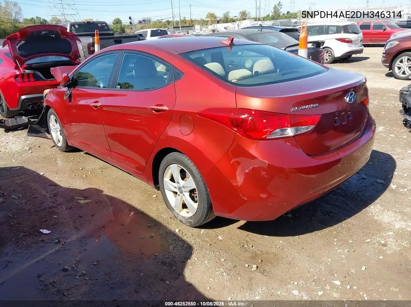 2013 HYUNDAI ELANTRA VIN 5NPDH4AE2DH346314 — фото 3