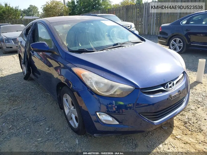 HYUNDAI ELANTRA 2013, VIN KMHDH4AE9DU523538