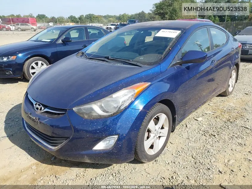2013 HYUNDAI ELANTRA VIN KMHDH4AE9DU523538 — фото 2