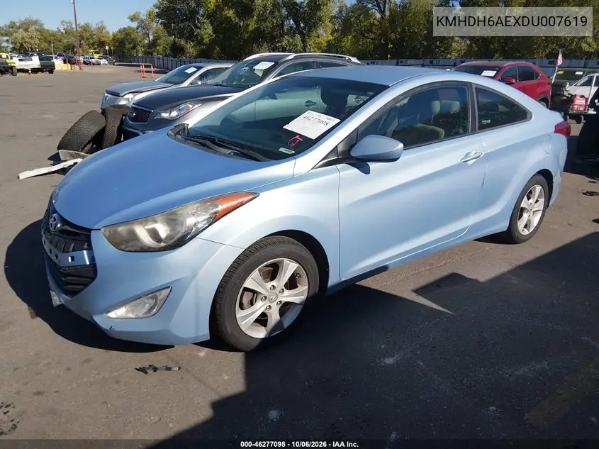 2013 HYUNDAI ELANTRA VIN KMHDH6AEXDU007619 — фото 2