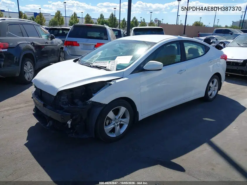 2013 HYUNDAI ELANTRA VIN 5NPDH4AE8DH387370 — фото 2