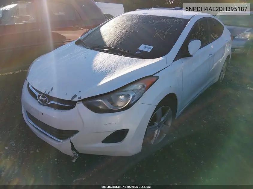 2013 HYUNDAI ELANTRA VIN 5NPDH4AE2DH395187 — фото 2