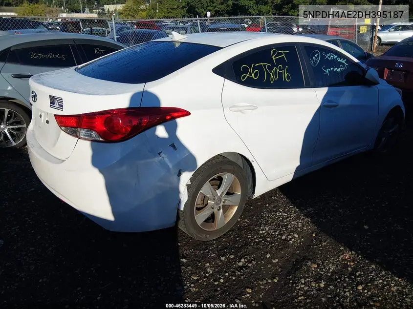 2013 HYUNDAI ELANTRA VIN 5NPDH4AE2DH395187 — фото 4