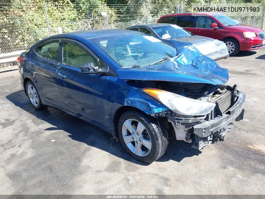 HYUNDAI ELANTRA 2013, VIN KMHDH4AE1DU971983