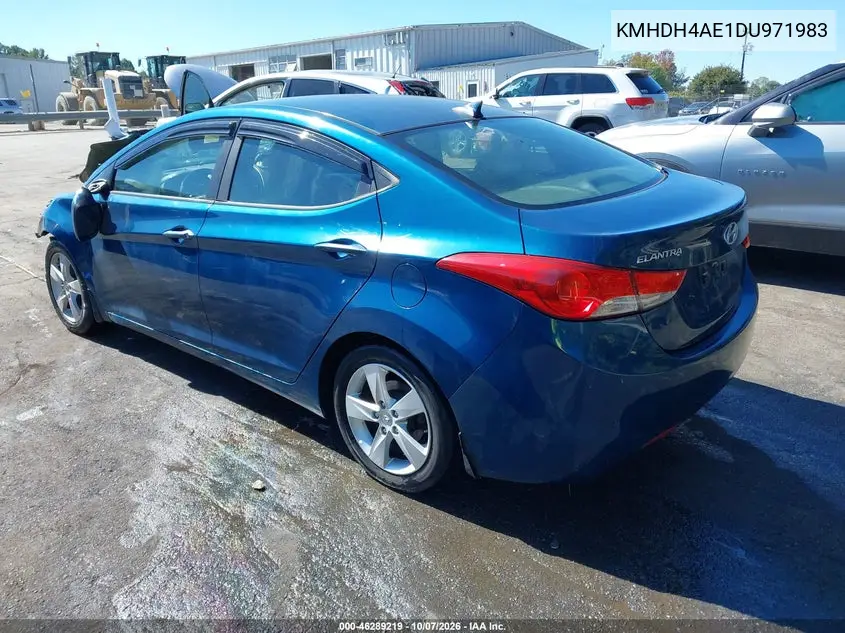 2013 HYUNDAI ELANTRA VIN KMHDH4AE1DU971983 — фото 3