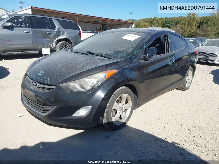 2013 HYUNDAI ELANTRA VIN KMHDH4AE2DU791444 — фото 2