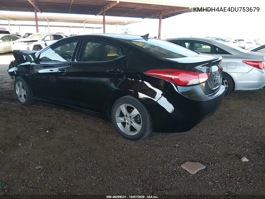 2013 HYUNDAI ELANTRA VIN KMHDH4AE4DU753679 — фото 3