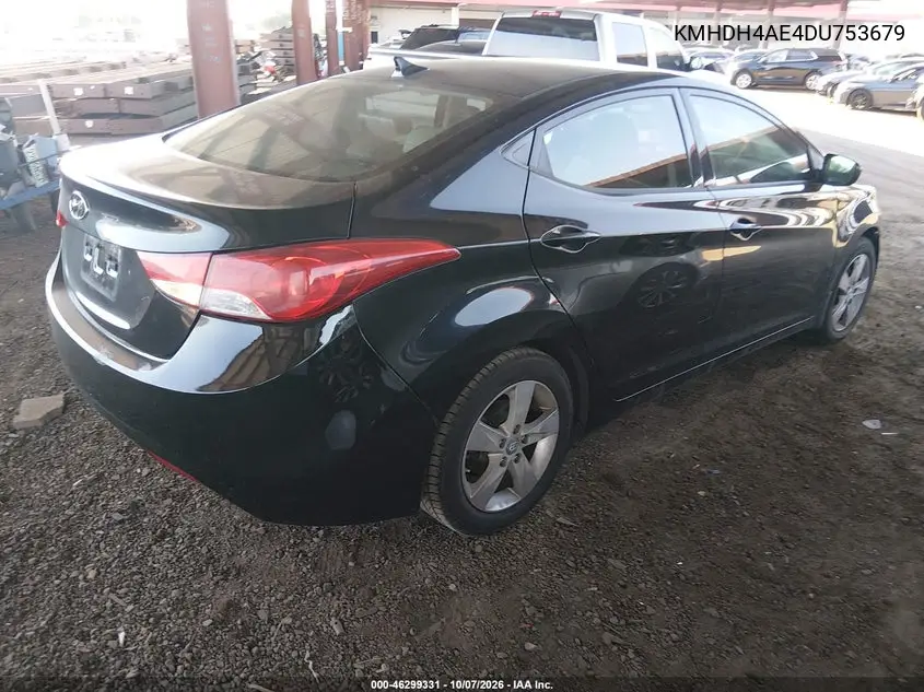2013 HYUNDAI ELANTRA VIN KMHDH4AE4DU753679 — фото 4