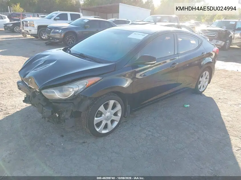 2013 HYUNDAI ELANTRA VIN KMHDH4AE5DU024994 — фото 2