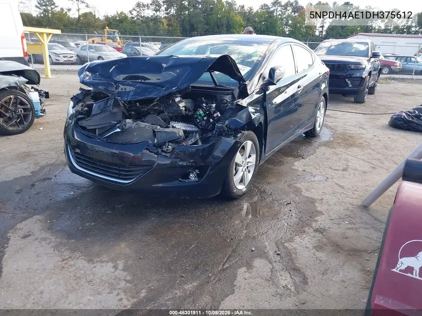 2013 HYUNDAI ELANTRA VIN 5NPDH4AE1DH375612 — фото 2