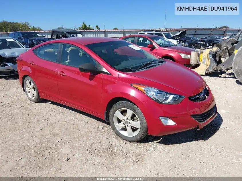 HYUNDAI ELANTRA 2013, VIN KMHDH4AE1DU941964