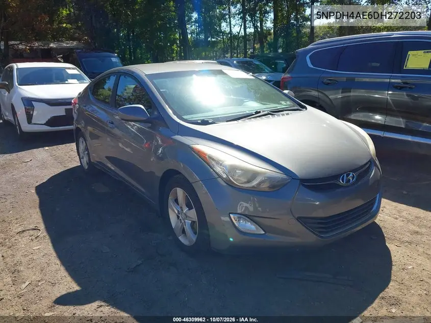 HYUNDAI ELANTRA 2013, VIN 5NPDH4AE6DH272203