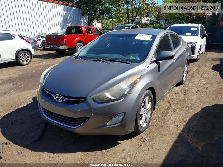 2013 HYUNDAI ELANTRA VIN 5NPDH4AE6DH272203 — фото 2