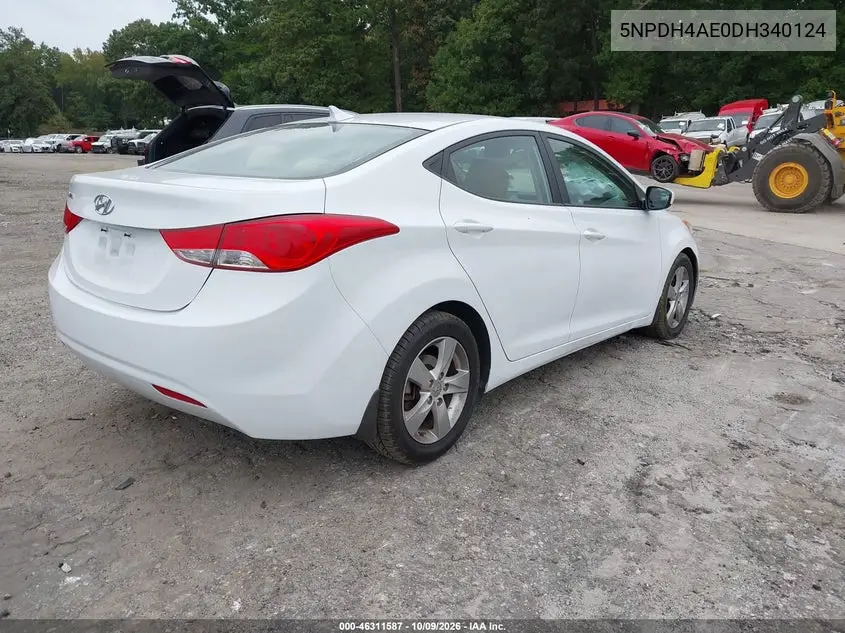 2013 HYUNDAI ELANTRA VIN 5NPDH4AE0DH340124 — фото 4