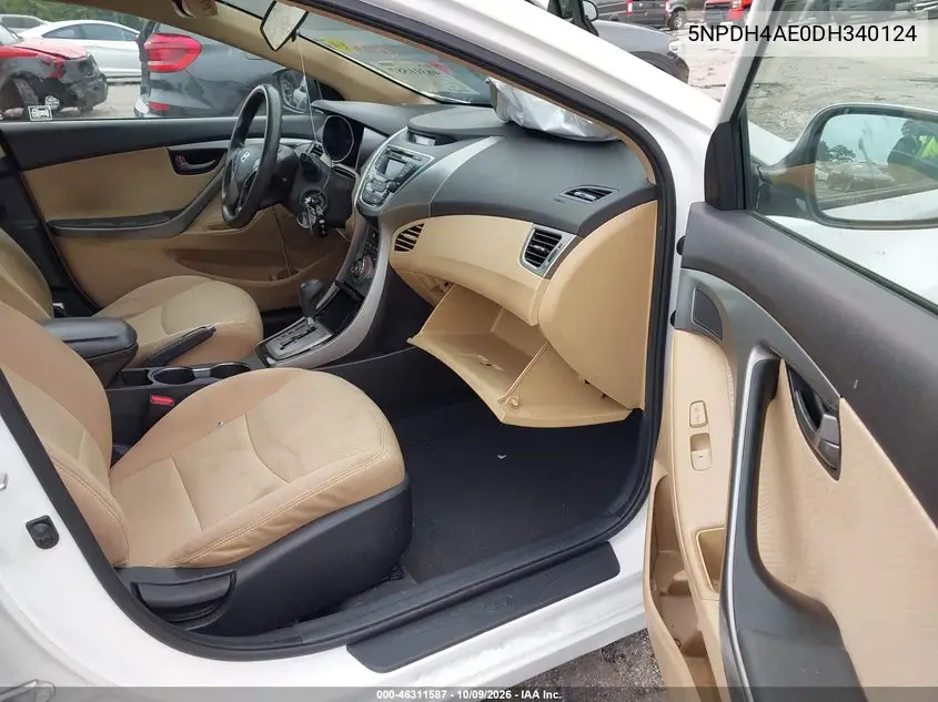2013 HYUNDAI ELANTRA VIN 5NPDH4AE0DH340124 — фото 5