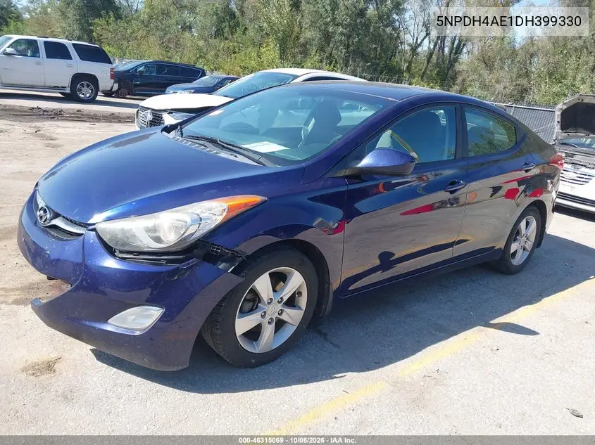 2013 HYUNDAI ELANTRA VIN 5NPDH4AE1DH399330 — фото 2