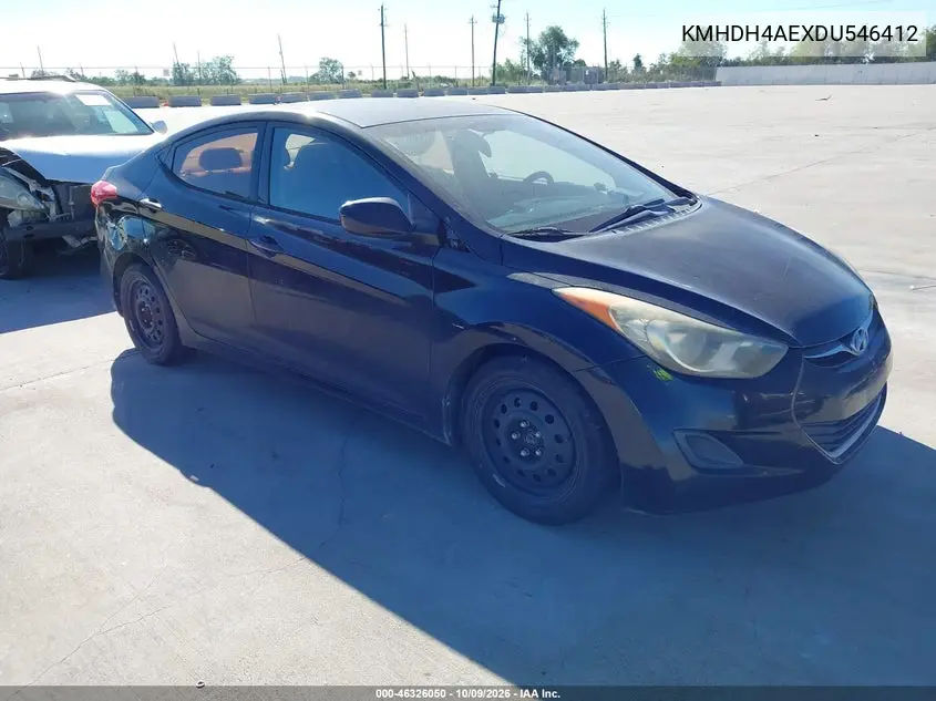 HYUNDAI ELANTRA 2013, VIN KMHDH4AEXDU646412