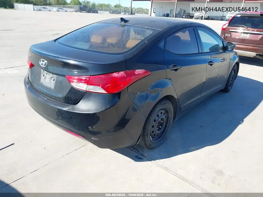2013 HYUNDAI ELANTRA VIN KMHDH4AEXDU646412 — фото 4