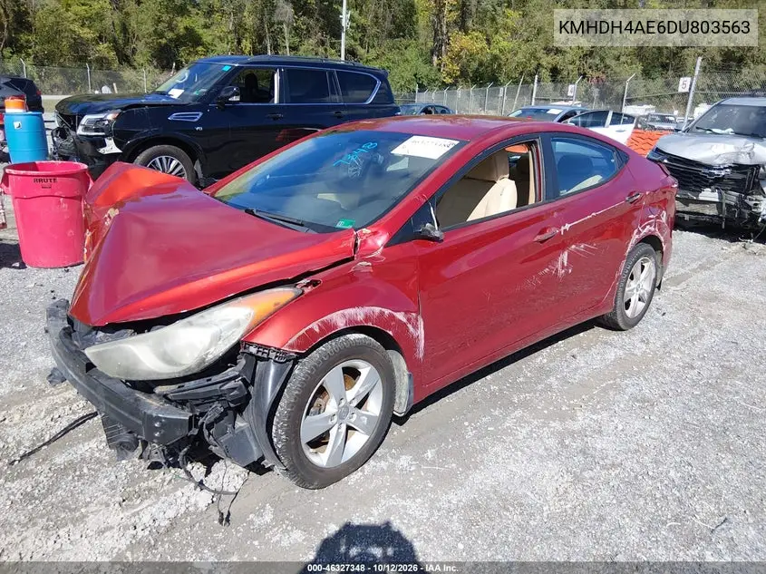 2013 HYUNDAI ELANTRA VIN KMHDH4AE6DU803563 — фото 2
