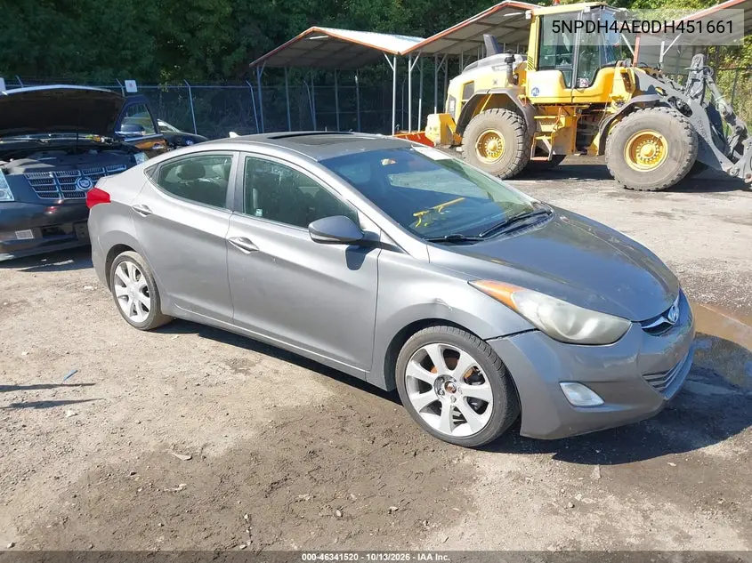 HYUNDAI ELANTRA 2013, VIN 5NPDH4AE0DH451661