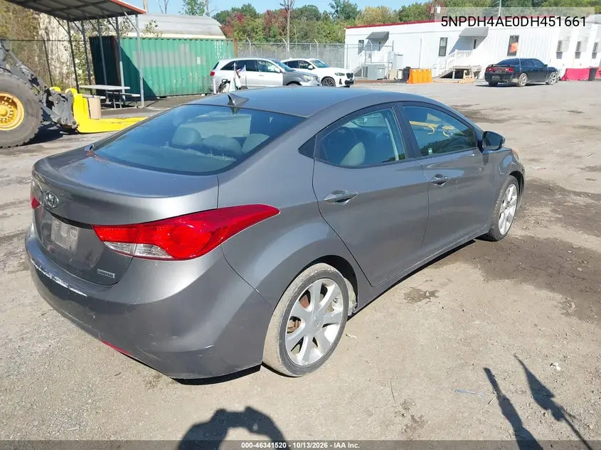 2013 HYUNDAI ELANTRA VIN 5NPDH4AE0DH451661 — фото 4