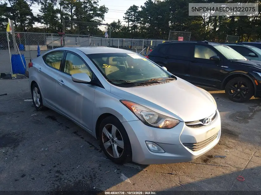 HYUNDAI ELANTRA 2013, VIN 5NPDH4AE0DH322075