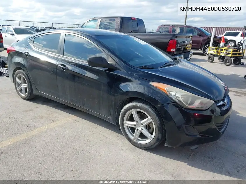 HYUNDAI ELANTRA 2013, VIN KMHDH4AE0DU530720