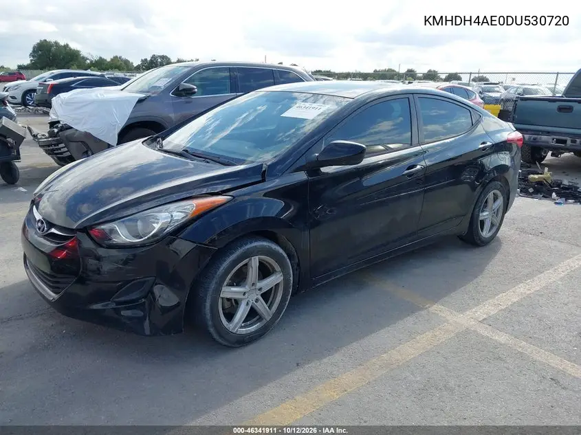 2013 HYUNDAI ELANTRA VIN KMHDH4AE0DU530720 — фото 2