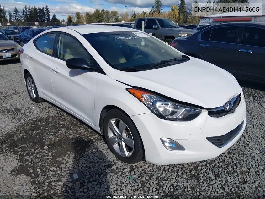 HYUNDAI ELANTRA 2013, VIN 5NPDH4AE4DH445605