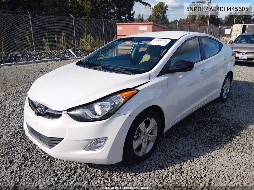 2013 HYUNDAI ELANTRA VIN 5NPDH4AE4DH445605 — фото 2