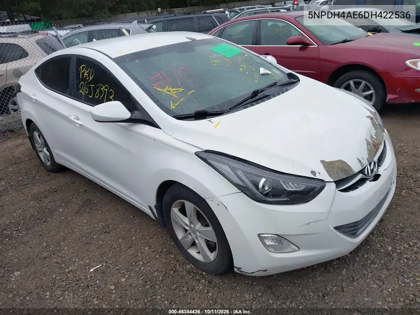 HYUNDAI ELANTRA 2013, VIN 5NPDH4AE6DH422536