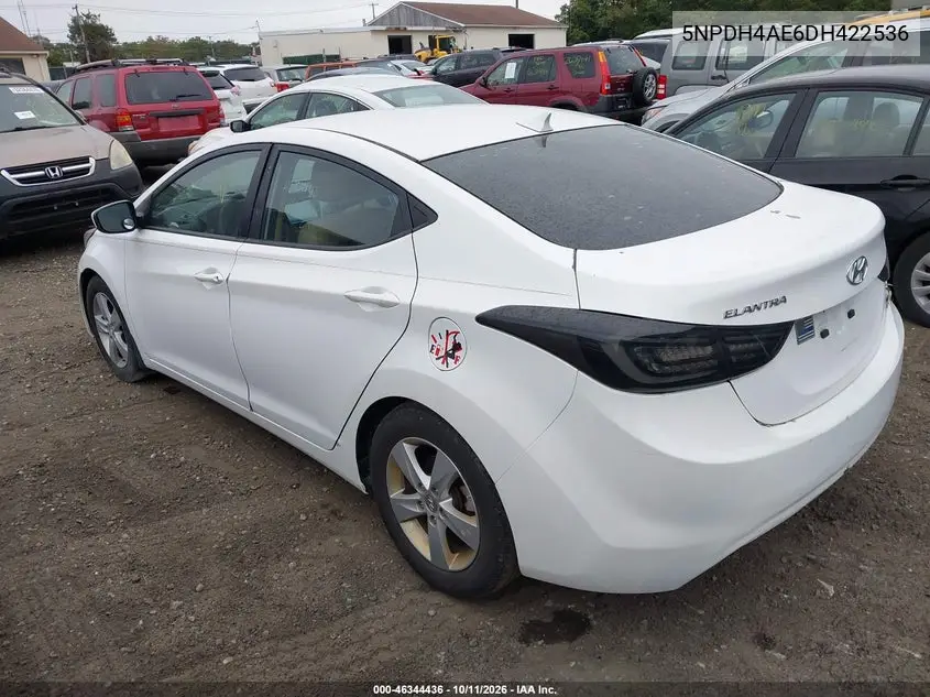 2013 HYUNDAI ELANTRA VIN 5NPDH4AE6DH422536 — фото 3