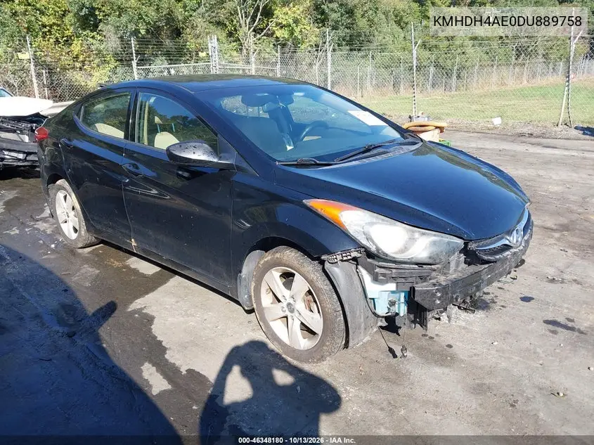 HYUNDAI ELANTRA 2013, VIN KMHDH4AE0DU889758