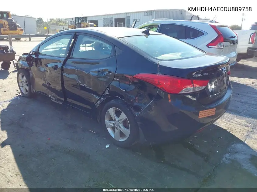 2013 HYUNDAI ELANTRA VIN KMHDH4AE0DU889758 — фото 3