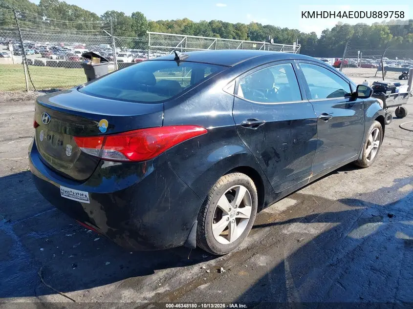 2013 HYUNDAI ELANTRA VIN KMHDH4AE0DU889758 — фото 4
