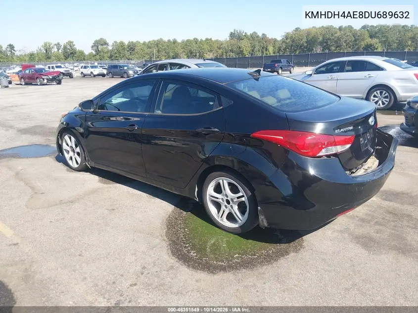 2013 HYUNDAI ELANTRA VIN KMHDH4AE8DU689632 — фото 3