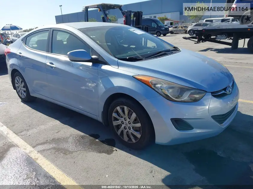 HYUNDAI ELANTRA 2013, VIN KMHDH4AE8DU491164
