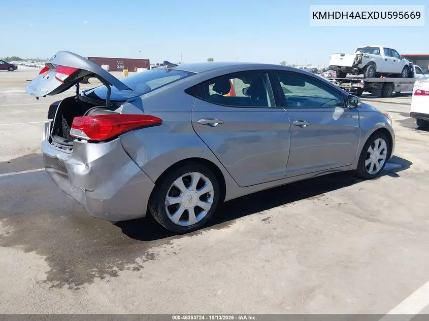 2013 HYUNDAI ELANTRA VIN KMHDH4AEXDU595669 — фото 4