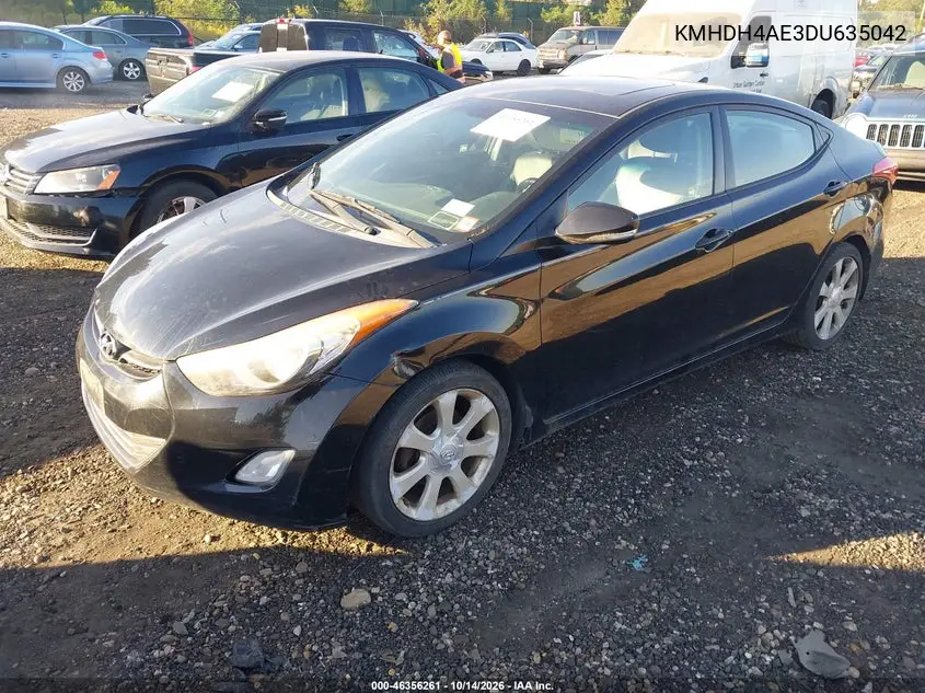 2013 HYUNDAI ELANTRA VIN KMHDH4AE3DU635042 — фото 2