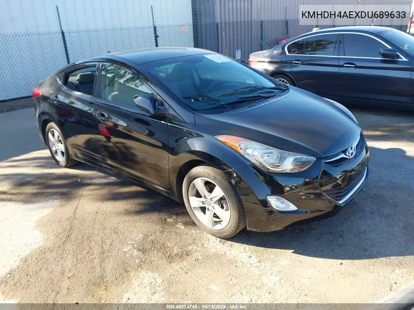 HYUNDAI ELANTRA 2013, VIN KMHDH4AEXDU689633