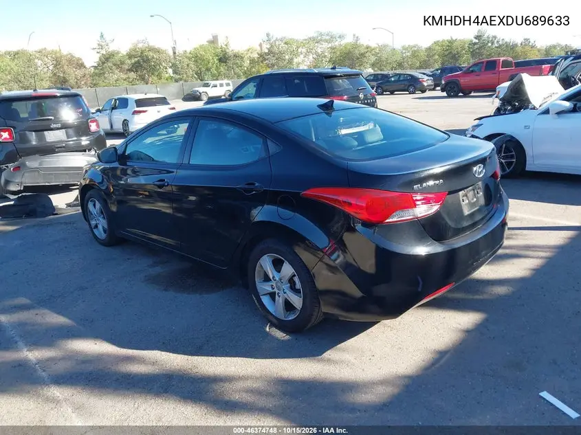 2013 HYUNDAI ELANTRA VIN KMHDH4AEXDU689633 — фото 3